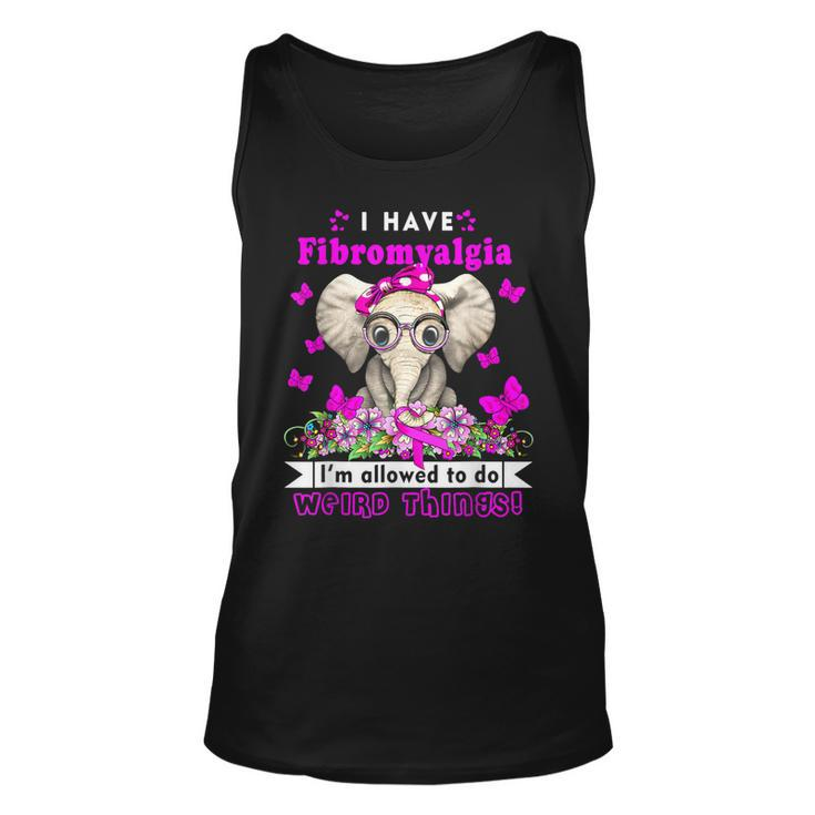 I Have Fibromyalgia Awareness Month Elephant Purple Ribbon  Unisex Tank Top