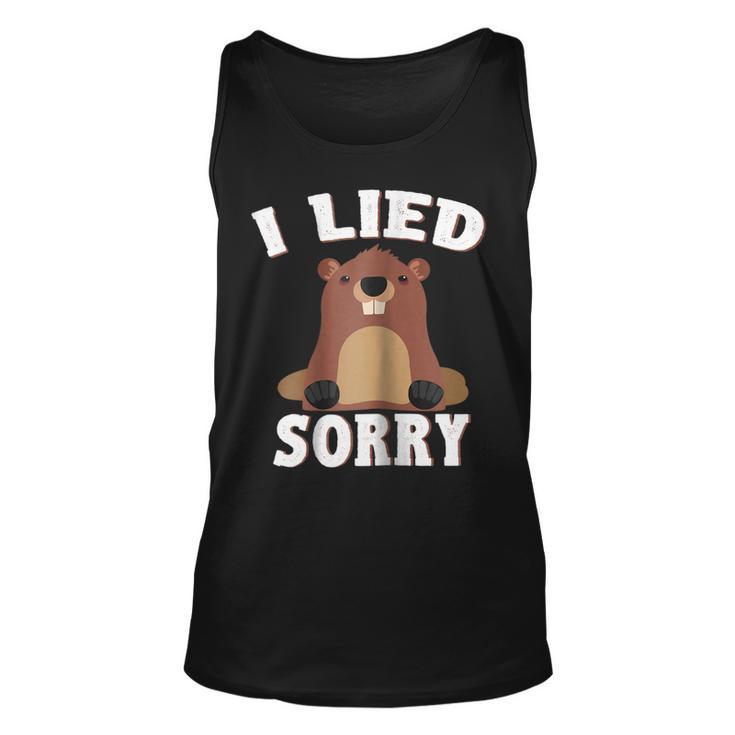 I Lied Sorry Funny Groundhog Day  Brown Pig Gift V2 Unisex Tank Top
