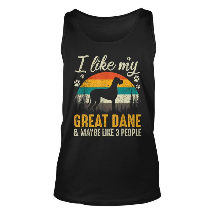 I Like My Great Dane And Maybe Like 3 People Dog Lover Gift Unisex Tank Top