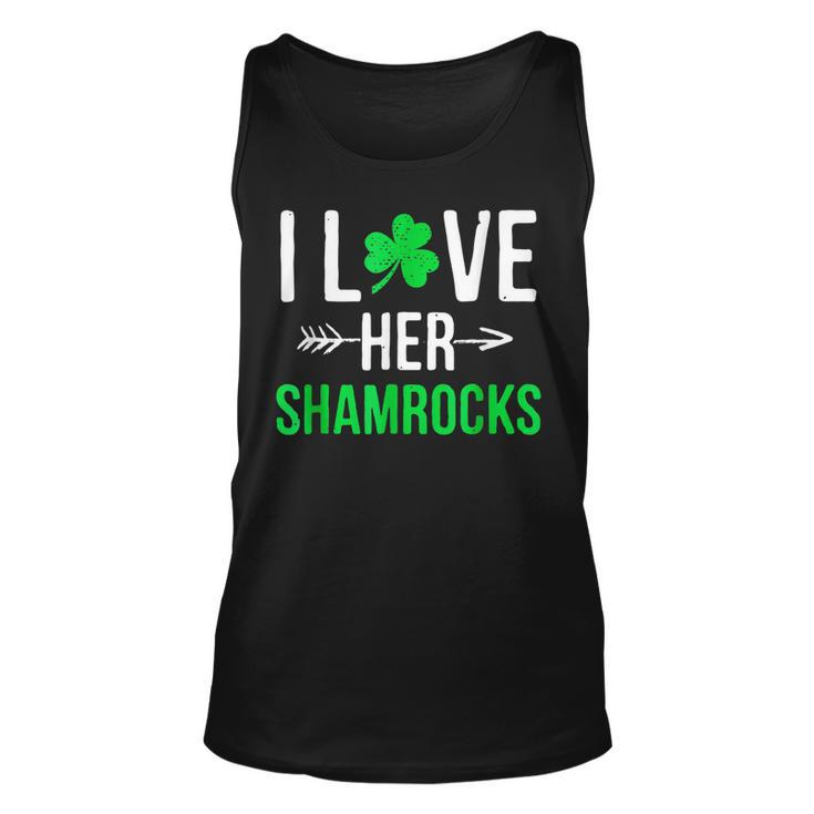 I Love Her Shamrocks  St Patricks Day Couples  Unisex Tank Top