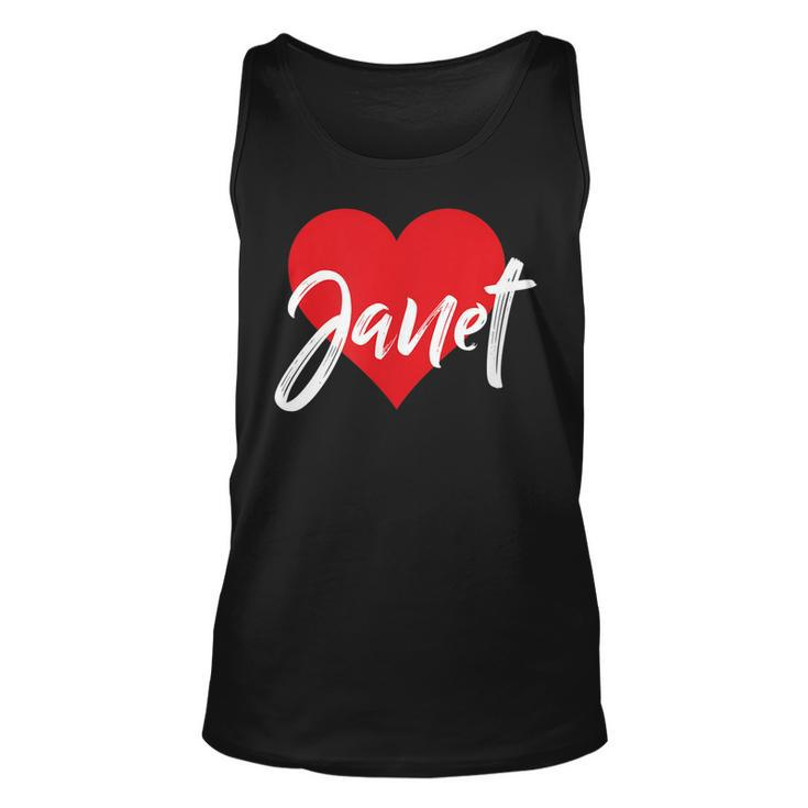 I Love Janet First Name  I Heart Named  Unisex Tank Top