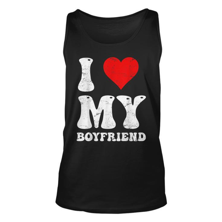 I Love My Boyfriend Funny I Heart Love Hot My Bf Custom  Unisex Tank Top