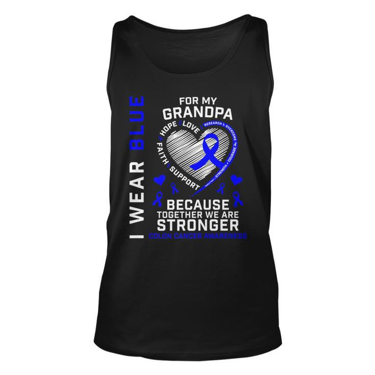 I Wear Blue For My Grandpa Colon Cancer Awareness Graphic   Unisex Tank Top