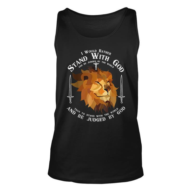I Would Rather Stand With God Knight Templar Jesus Religion  Unisex Tank Top