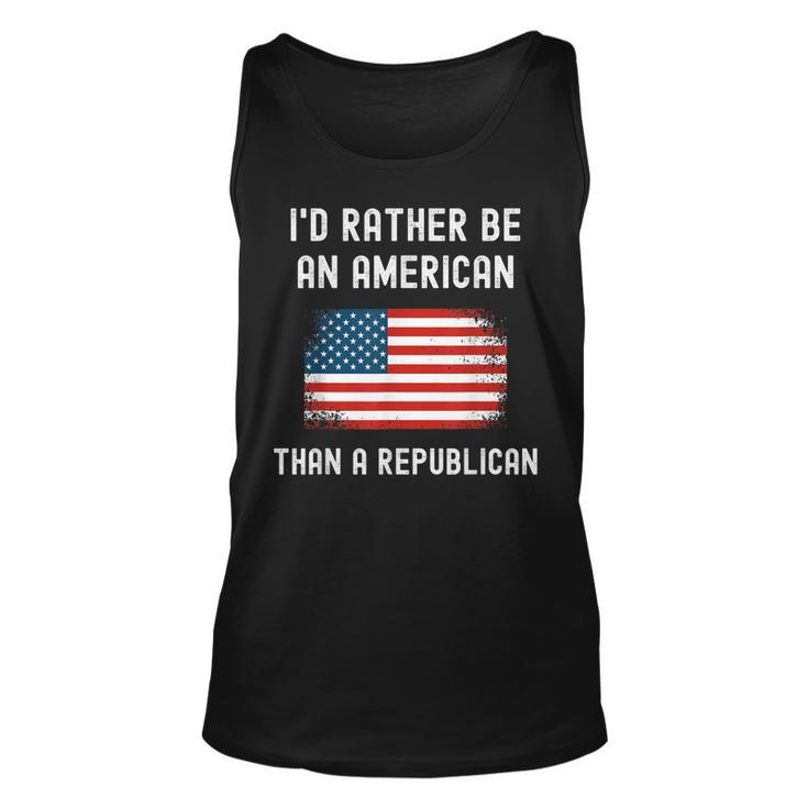 Id Rather Be An American Than A Republican Anti-Republicans Men Women Tank Top Graphic Print Unisex