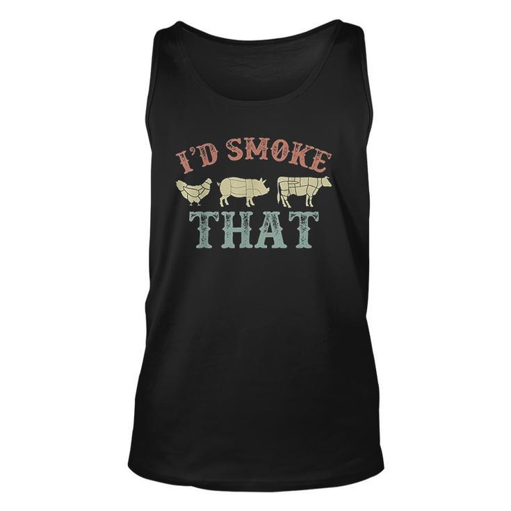 Id Smoke That Funny Grilling Party Saying Vintage Men Women Tank Top Graphic Print Unisex