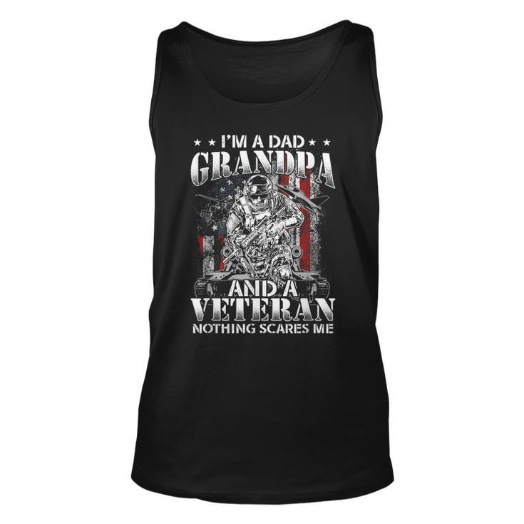 Im A Dad Grandpa And A Veteran Patriot Usa Flag Army Old Man  Unisex Tank Top