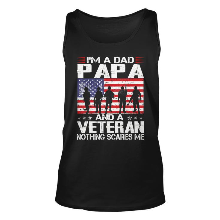 Im A Dad Papa And Veteran Fathers Day Veteran Gifts Idea   Unisex Tank Top