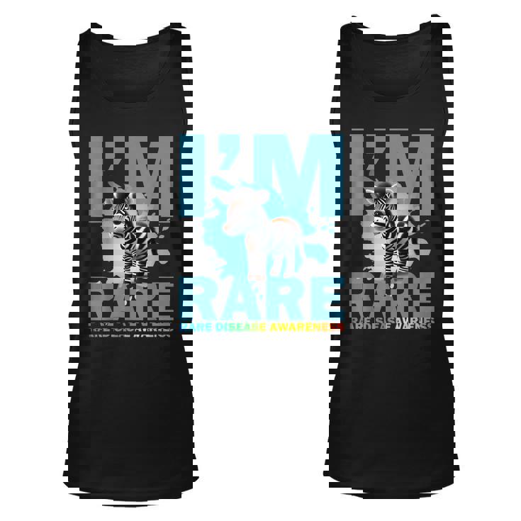 Im Rare Cute Zebra For Rare Disease Awareness  Unisex Tank Top