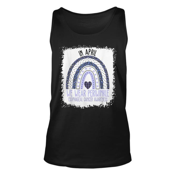 In April We Wear Periwinkle Esophageal Cancer Awareness  Unisex Tank Top