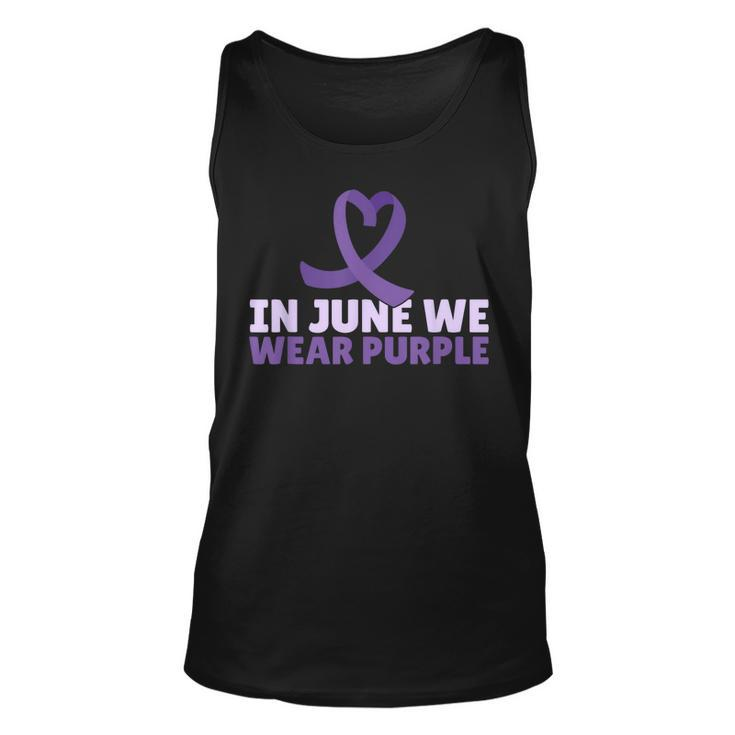 In June Wear Purple Ribbon Alzheimers Awareness  Unisex Tank Top