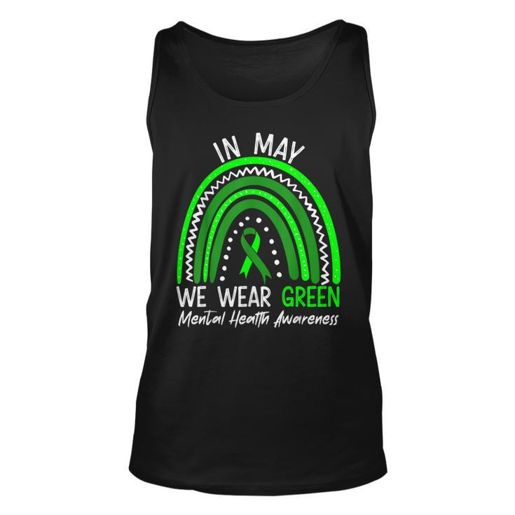 In May We Wear Green Mental Health Awareness Month  Unisex Tank Top