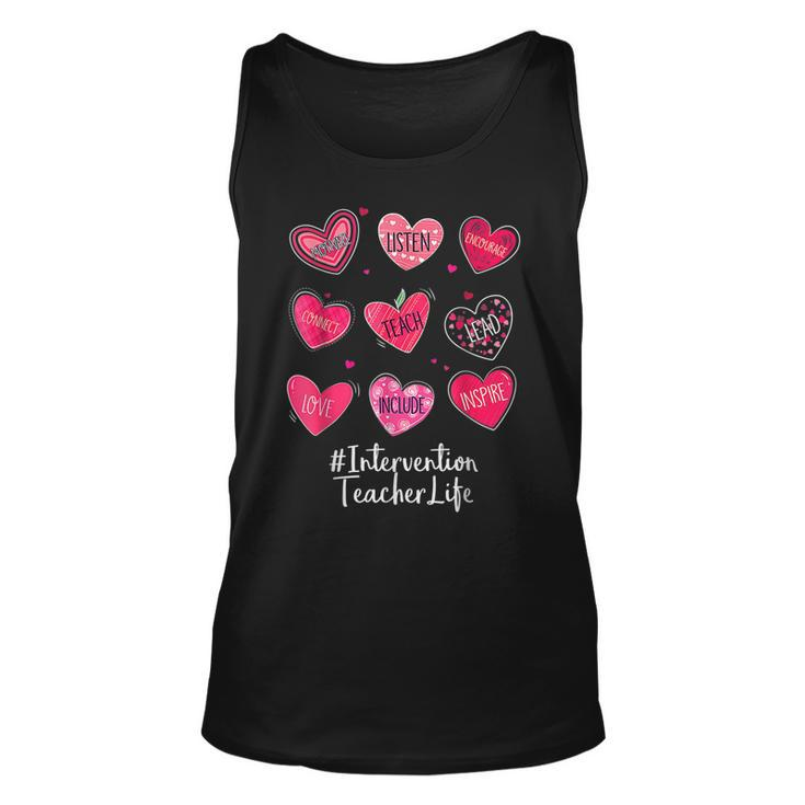 Intervention Teacher Hearts Valentine Valentines Day Quote F  Unisex Tank Top