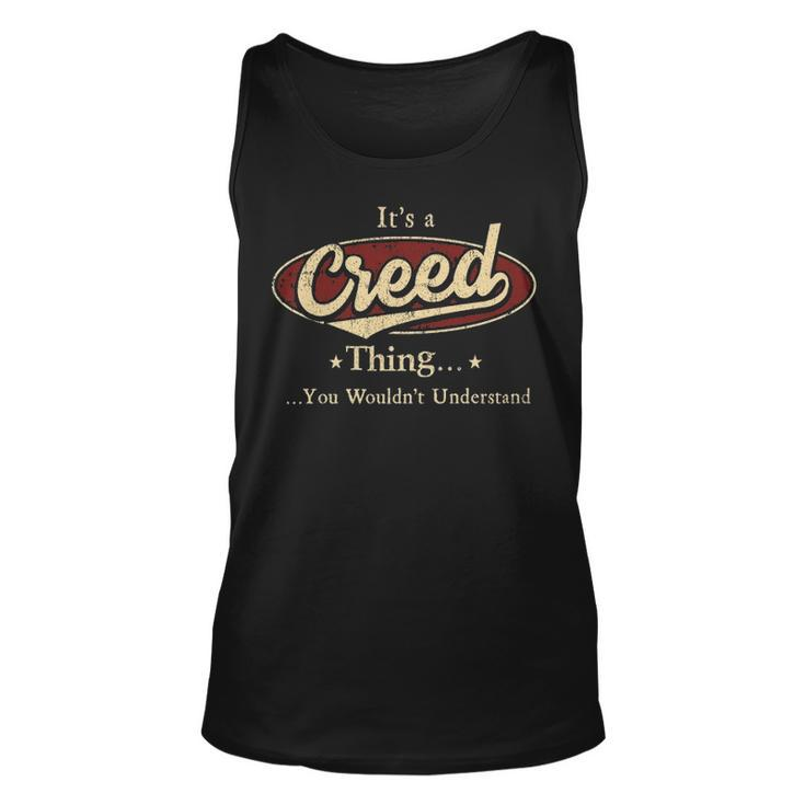 Its A Creed Thing You Wouldnt Understand  Personalized Name Gifts   With Name Printed Creed Unisex Tank Top