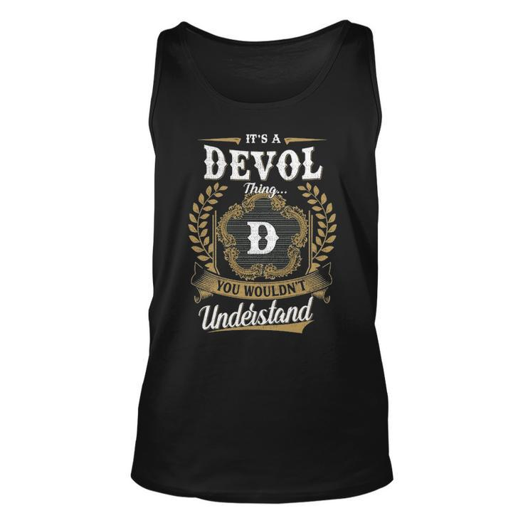 Its A Devol Thing You Wouldnt Understand Shirt Devol Family Crest Coat Of Arm Unisex Tank Top