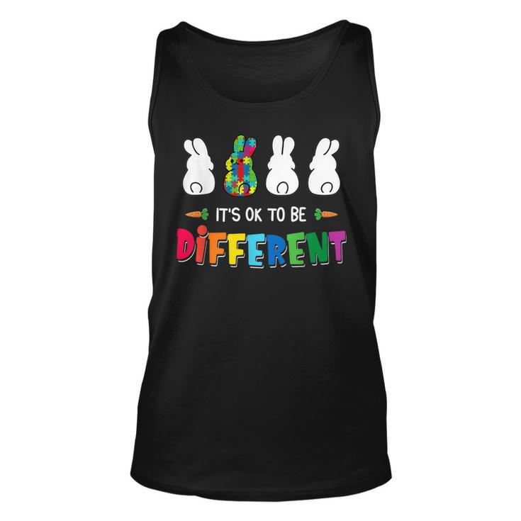 Its Ok To Be Different Bunny Rabbit Autism Awareness Outfit Tank Top
