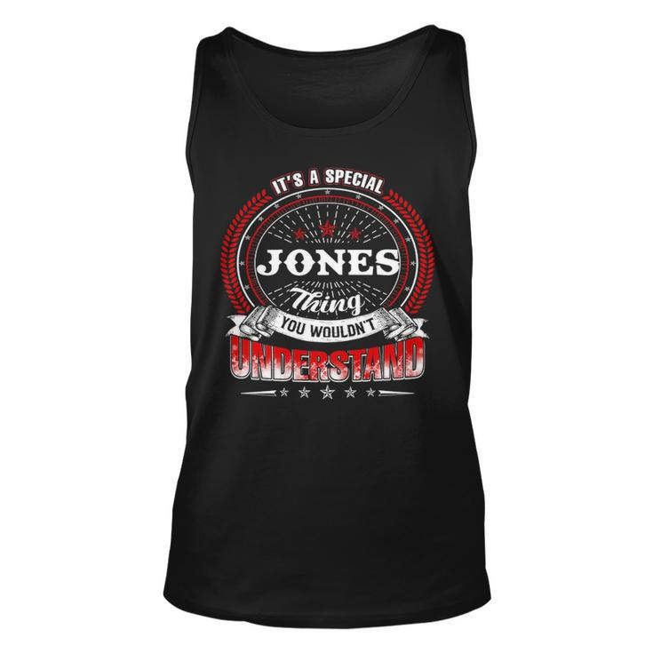 Jones  Family Crest Jones  Jones Clothing Jones T Jones T Gifts For The Jones  Unisex Tank Top