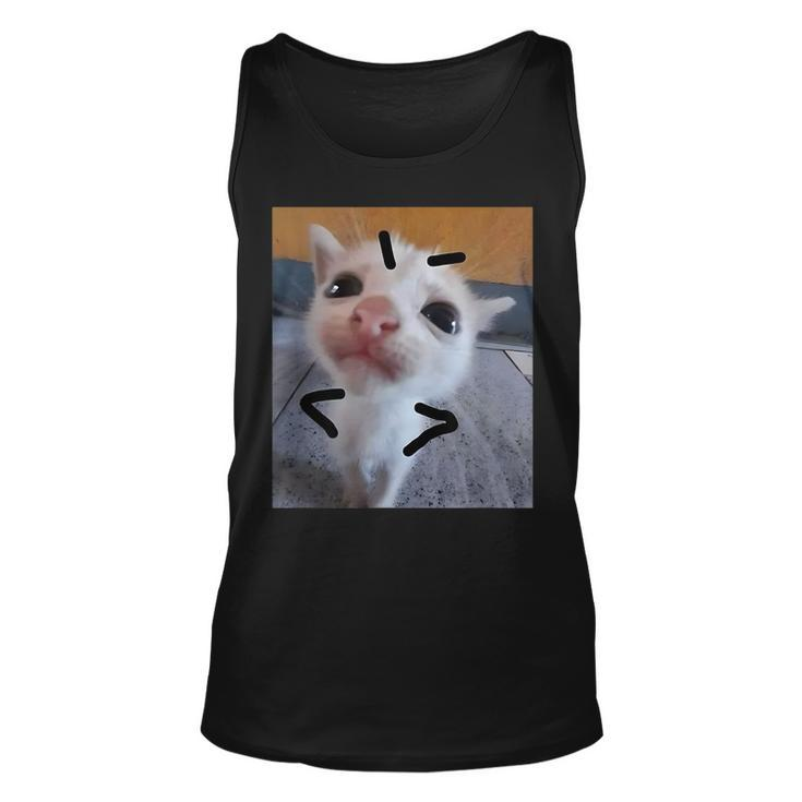 Judgy Kitty Funny Cat Lover Angry Kitten Meme Cute Graphic  Unisex Tank Top