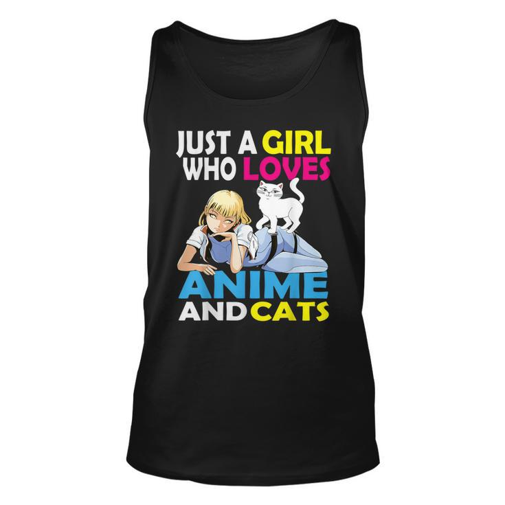 Just A Girl Who Loves Anime And Cats Anime  Unisex Tank Top