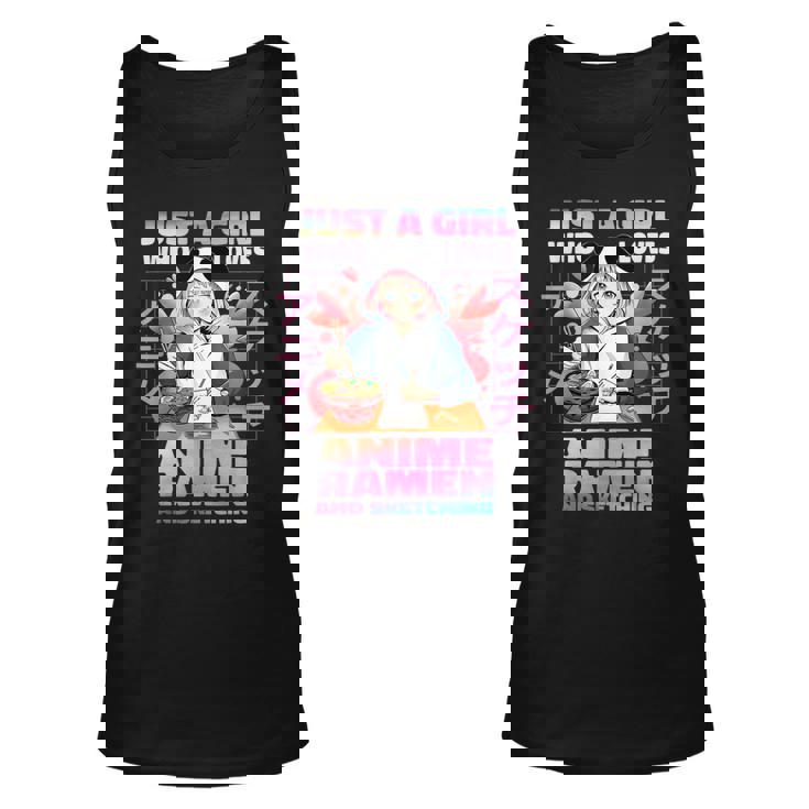 Just A Girl Who Loves Anime Ramen And Sketching Anime Gift Unisex Tank Top