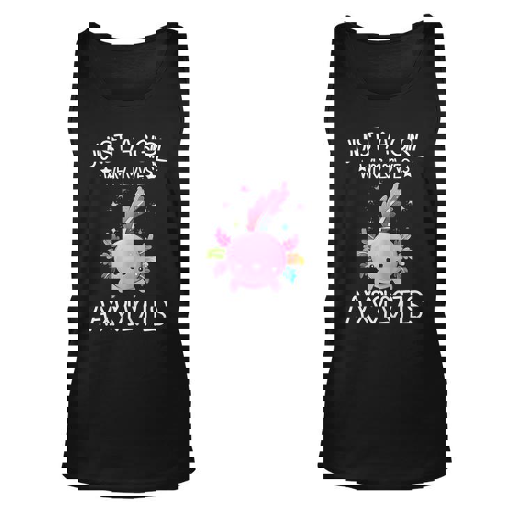 Just A Girl Who Loves Axolotls Kawaii Axolotls Lover Girls  Unisex Tank Top