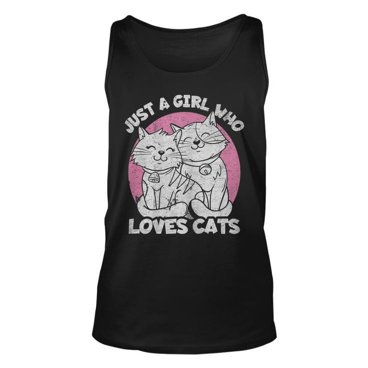 Just A Girl Who Loves Cats Cute Cat  For Women Girls  Unisex Tank Top