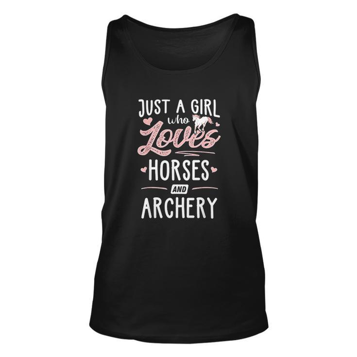 Just A Girl Who Loves Horses And Archery Horse Lover Men Women Tank Top Graphic Print Unisex