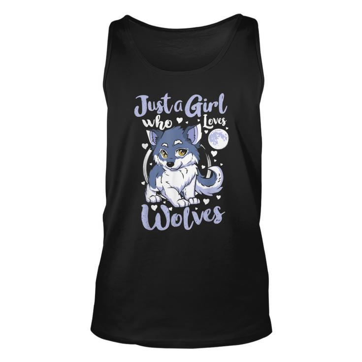 Just A Girl Who Loves Wolves Cute Wolf Lover Gift  Unisex Tank Top