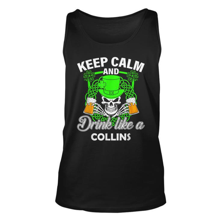 Keep Calm And Drink Like A Collins St Patricks Day Lucky  Unisex Tank Top