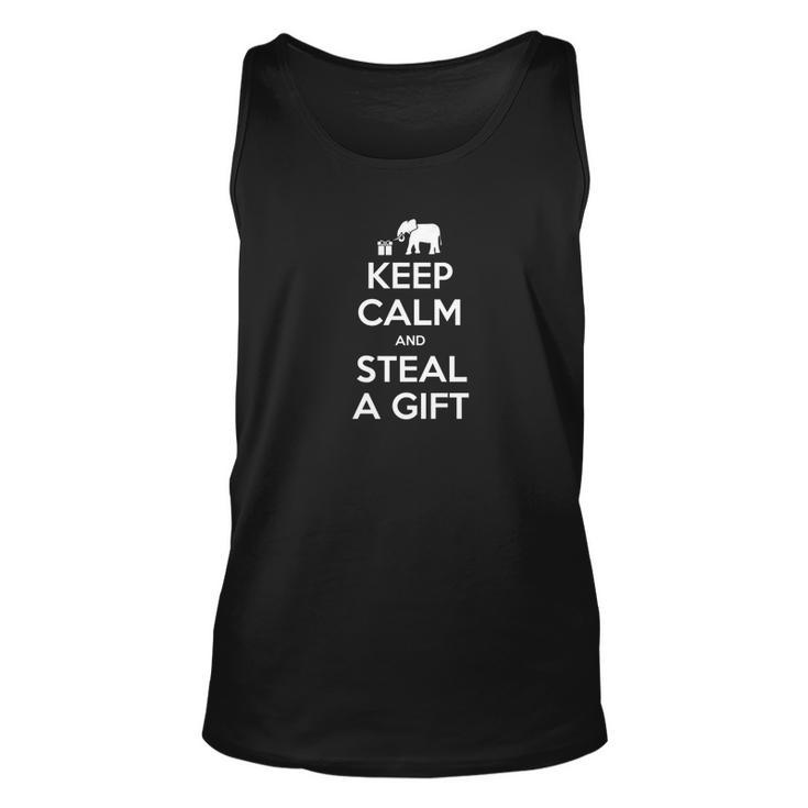 Keep Calm And Steal A Gift White Elephant Christmas Men Women Tank Top Graphic Print Unisex