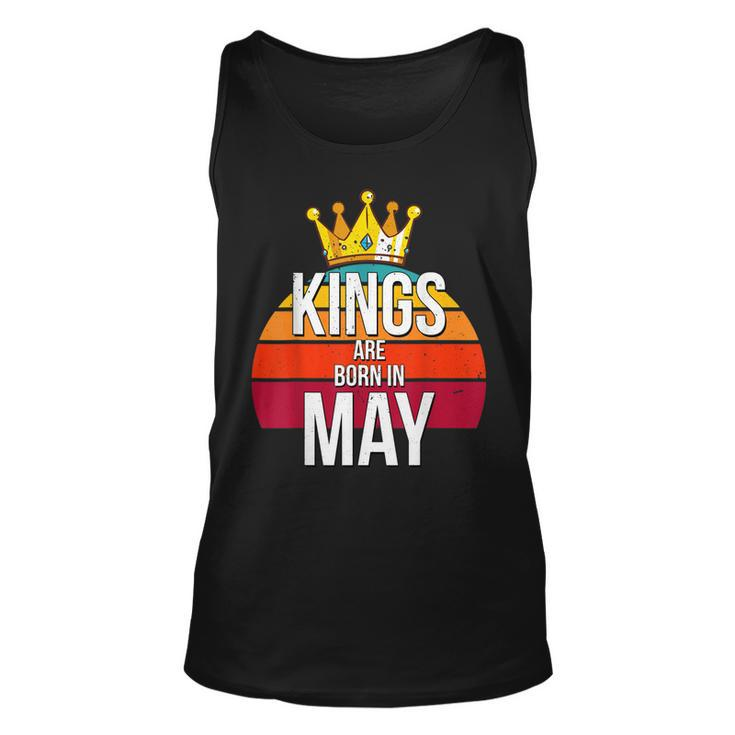 Kings Are Born In May T  Men Birthday Vintage Gift Unisex Tank Top