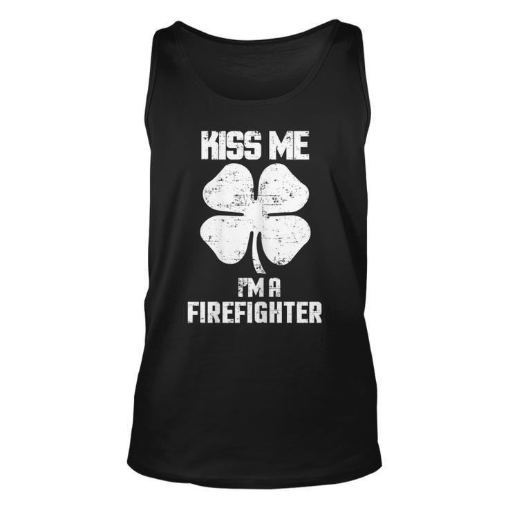 Kiss Me Im A Firefighter Shirt St Patricks Day Clothes  Unisex Tank Top