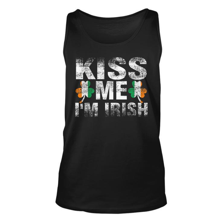 Kiss Me Im Irish Flag Saint Patrick Day Shamrock Gifts  Unisex Tank Top