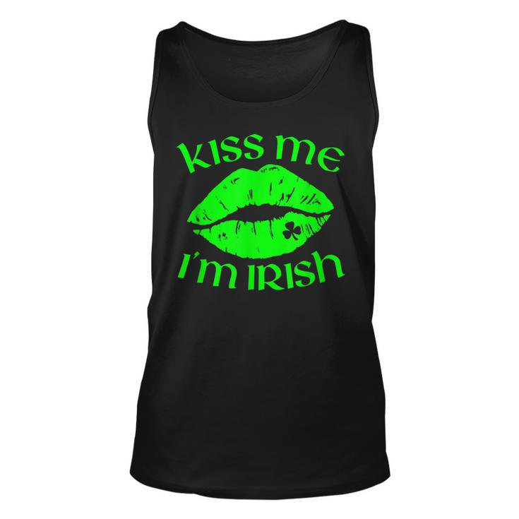 Kiss Me Im Irish Lips Sexy St Patricks Day Unisex Tank Top