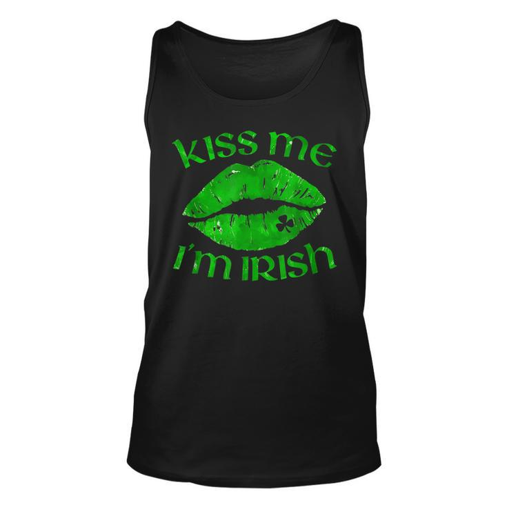 Kiss Me Im Irish Lips Sexy St Patricks Day  Unisex Tank Top