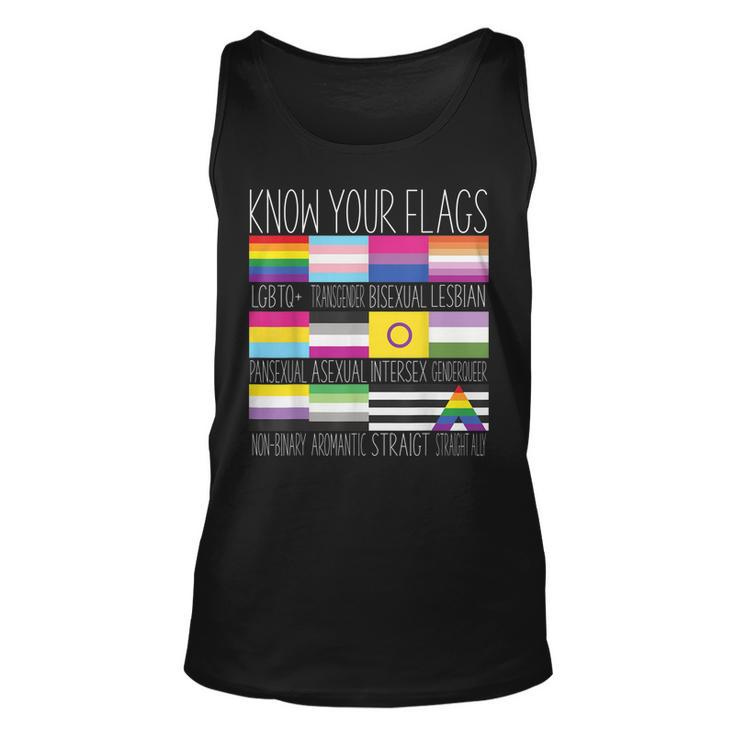 Know Your Flags - Lgbtq Gay Pride Flag Transgender  Unisex Tank Top