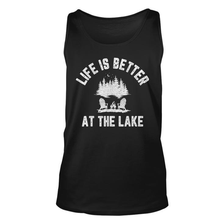 Lake  Funny Life Is Better At Lake Vibes Campfire Lake  Unisex Tank Top
