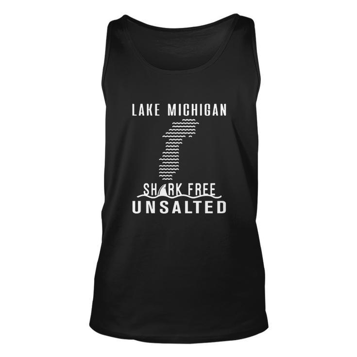 Lake Michigan Unsalted Shark Free V2 Men Women Tank Top Graphic Print Unisex