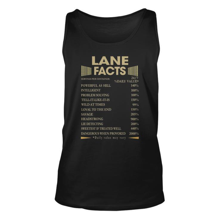 Lane Name Gift Lane Facts V2 Unisex Tank Top