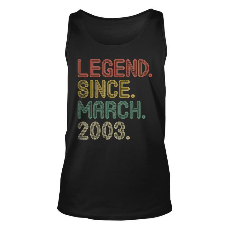 Legend Since March 2003 17Th Birthday Tee 17 Years Old Tank Top