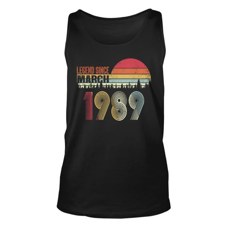 Legend Since March 1989 31St Birthday Gift 31 Years Old  Unisex Tank Top