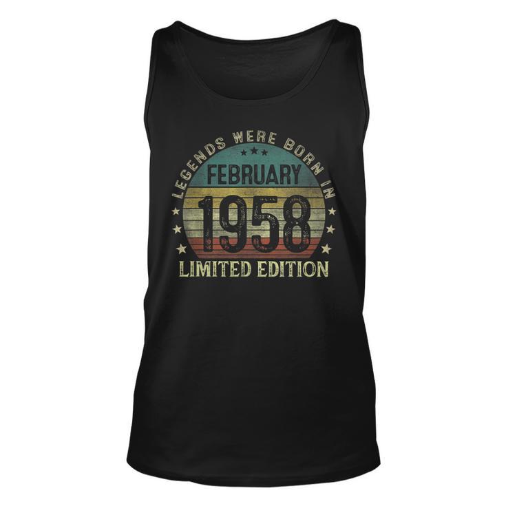 Legenden Februar 1958 - 65. Geburtstag Mann V6 Unisex TankTop, Retro Design