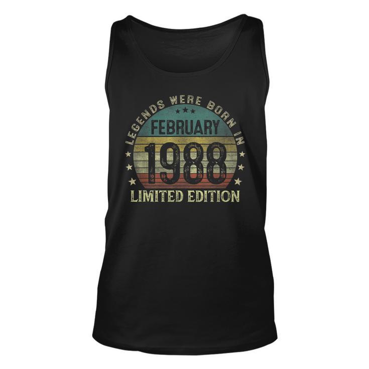 Legenden Februar 1988 Unisex TankTop, 35. Geburtstag Mann Retro Design