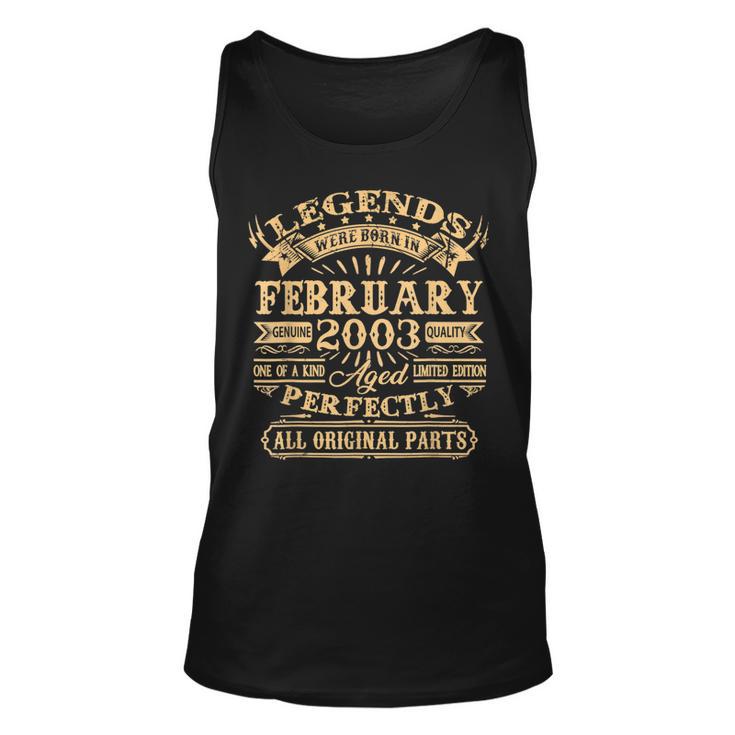 Legenden Februar 2003, 20. Geburtstag Mann Unisex TankTop