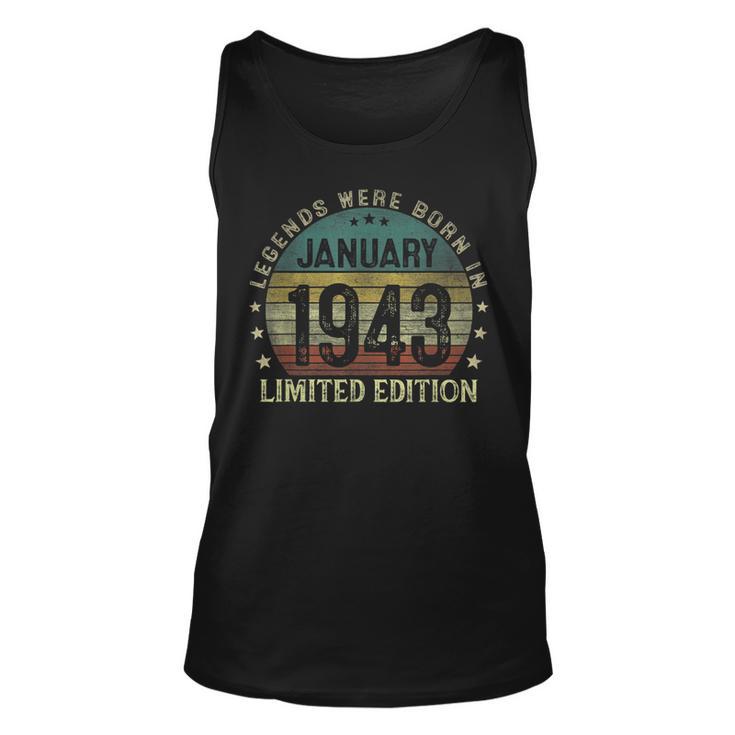 Legenden Wurden Im Januar 1943 Geschenk 80 Geburtstag Mann V6 Tank Top