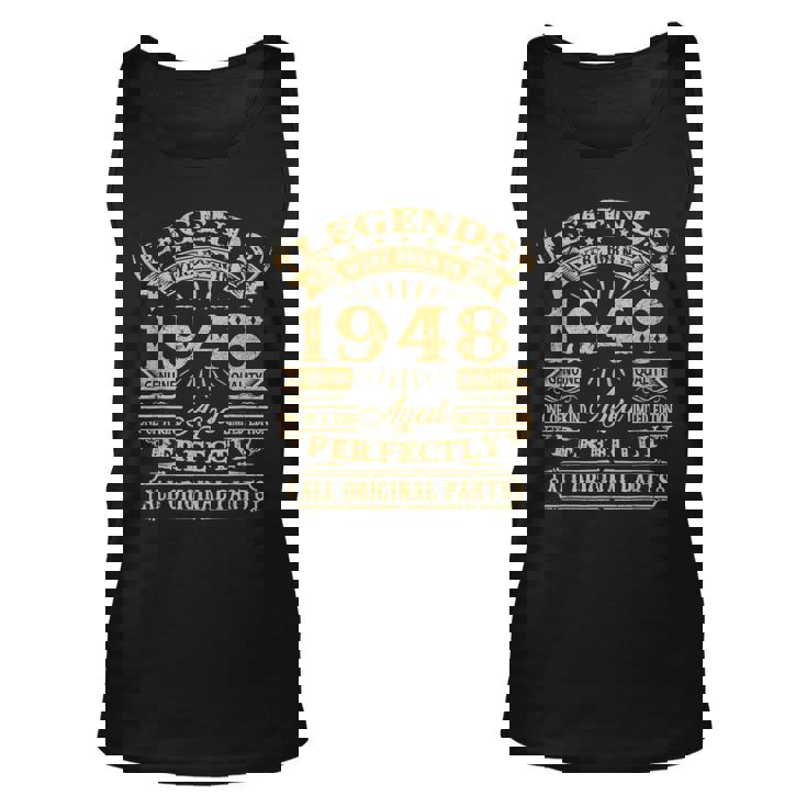 Legends Born In 1948 Vintage 75Th Birthday 75 Years Old V2 Tank Top