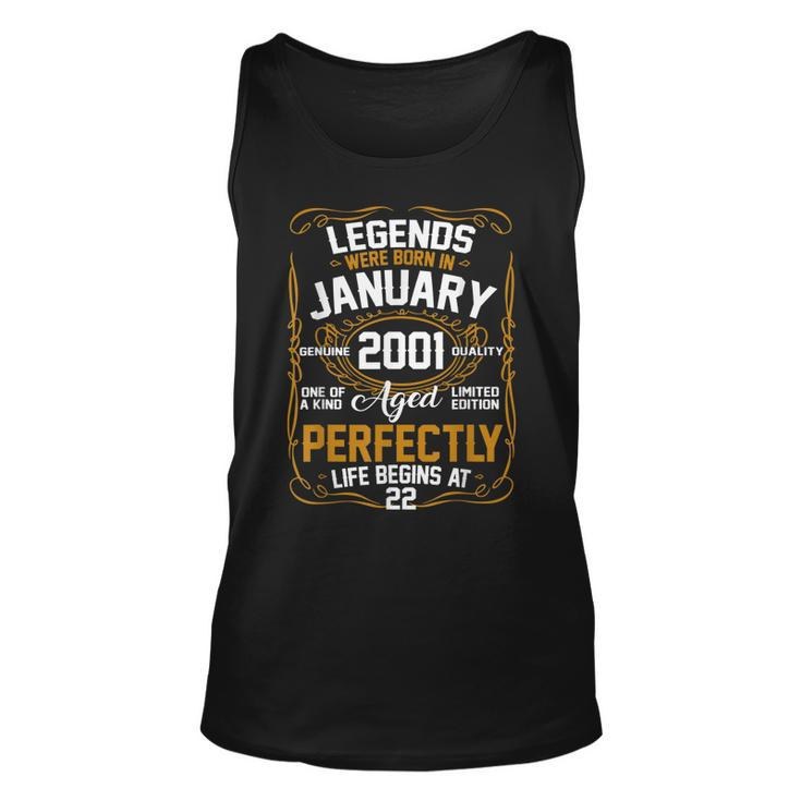 Legends January 2001 Gift 22 Year Old 22Nd Birthday Gifts  Unisex Tank Top