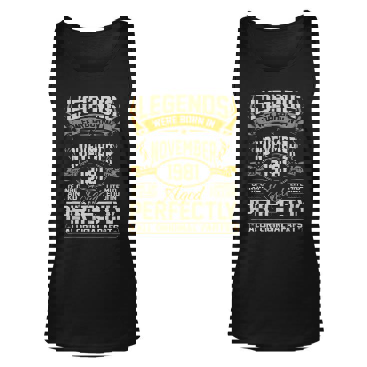 Legends Were Born In November 1981  Unisex Tank Top