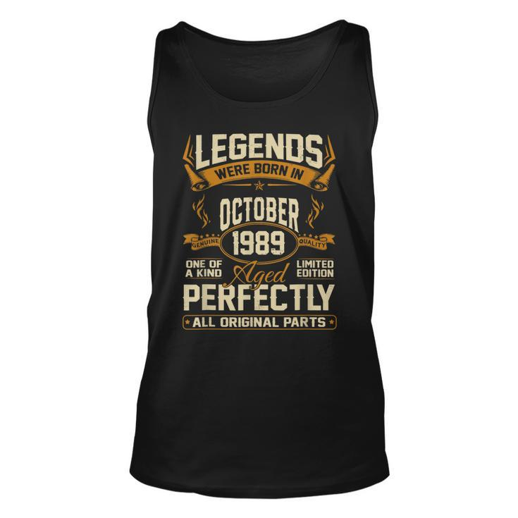Legends Were Born In October 1989  Unisex Tank Top