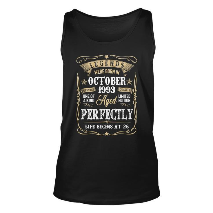 Legends Were Born In October 1993 26Th Birthday Gift  Unisex Tank Top